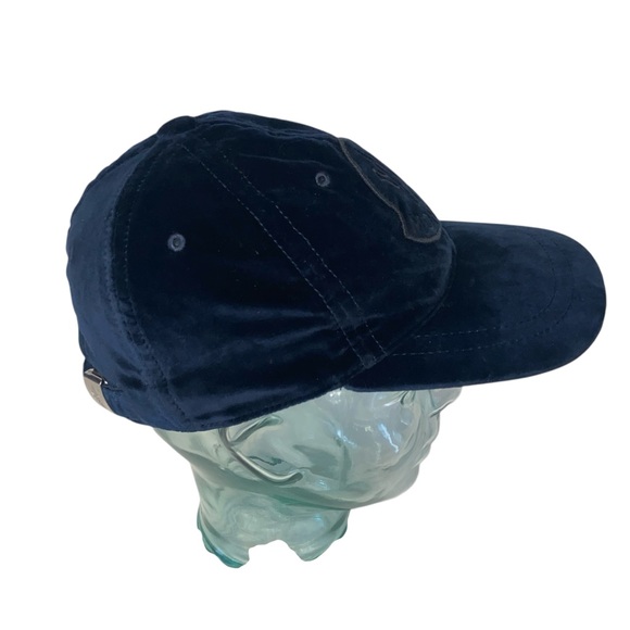 MONCLER Navy Logo Patch Velvet Baseball Cap Hat One Size - Picture 7 of 15